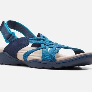 Clarks Womens Amanda Ease Blue  Sport Sandals size 12